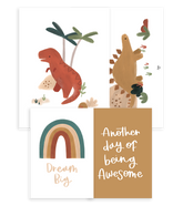 SUNNY – Lot de 4 affiches enfant / Dinosaures & co